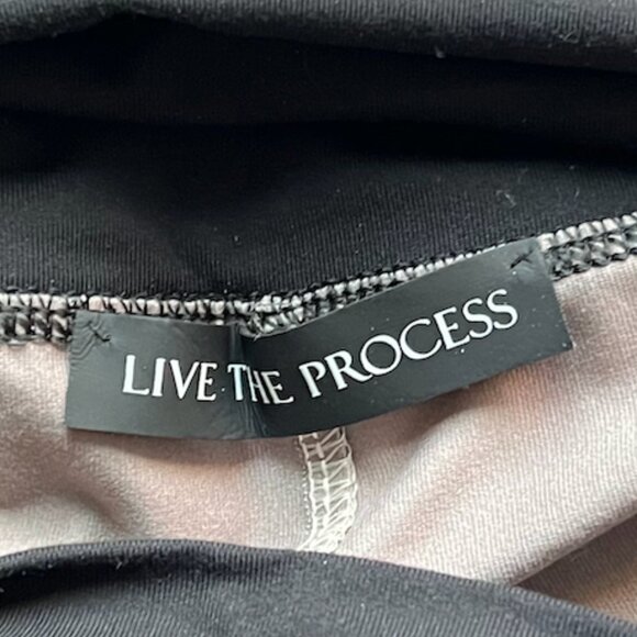 Live The Process Geometric Black and Tan leggings S - Picture 3 of 3